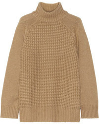 Светло-коричневый вязаный свободный свитер от The Row