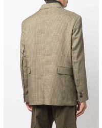 Мужской светло-коричневый двубортный пиджак с узором "гусиные лапки" от Andersson Bell