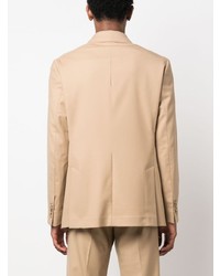 Мужской светло-коричневый двубортный пиджак с цветочным принтом от Sunflower