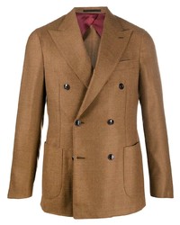 Мужской светло-коричневый двубортный пиджак от Barba