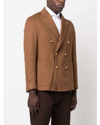 Мужской светло-коричневый двубортный пиджак от Tagliatore