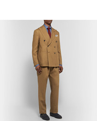Мужской светло-коричневый двубортный пиджак от Rubinacci