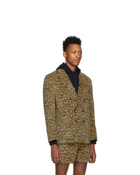 Мужской светло-коричневый двубортный пиджак от Noah NYC