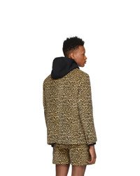 Мужской светло-коричневый двубортный пиджак от Noah NYC