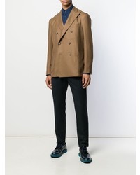 Мужской светло-коричневый двубортный пиджак от Boglioli