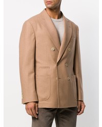Мужской светло-коричневый двубортный пиджак от Brunello Cucinelli