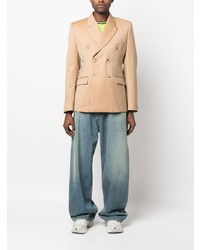 Мужской светло-коричневый двубортный пиджак от Vetements