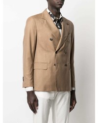 Мужской светло-коричневый двубортный пиджак от Gabriele Pasini