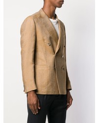 Мужской светло-коричневый двубортный пиджак от 0909