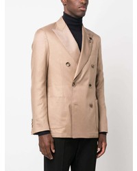 Мужской светло-коричневый двубортный пиджак от Lardini