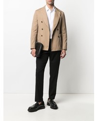 Мужской светло-коричневый двубортный пиджак от Manuel Ritz