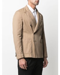 Мужской светло-коричневый двубортный пиджак от Manuel Ritz