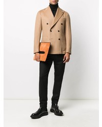 Мужской светло-коричневый двубортный пиджак от Tagliatore