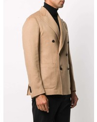 Мужской светло-коричневый двубортный пиджак от Tagliatore