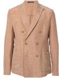 Мужской светло-коричневый двубортный пиджак от Emporio Armani