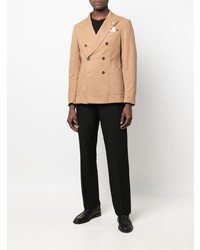 Мужской светло-коричневый двубортный пиджак от Manuel Ritz