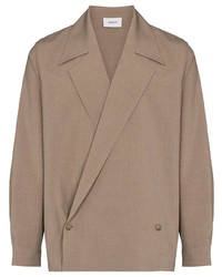 Мужской светло-коричневый двубортный пиджак от Iroquois