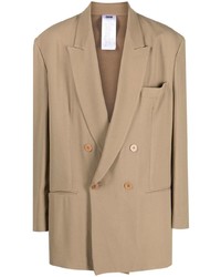 Мужской светло-коричневый двубортный пиджак от Magliano
