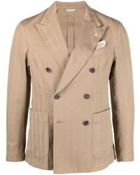Мужской светло-коричневый двубортный пиджак от Manuel Ritz