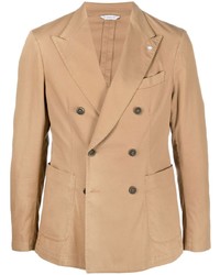 Мужской светло-коричневый двубортный пиджак от Manuel Ritz