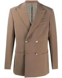 Мужской светло-коричневый двубортный пиджак от Nanushka