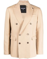 Мужской светло-коричневый двубортный пиджак от Patrizia Pepe