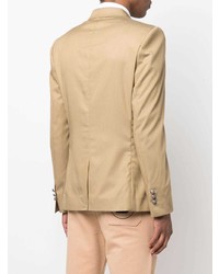 Мужской светло-коричневый двубортный пиджак от Balmain