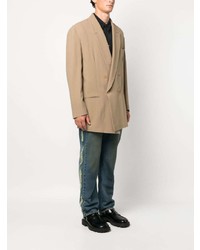 Мужской светло-коричневый двубортный пиджак от Magliano