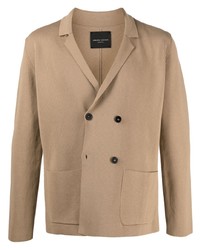 Мужской светло-коричневый двубортный пиджак от Roberto Collina