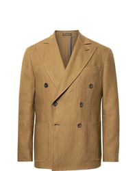 Мужской светло-коричневый двубортный пиджак от Rubinacci
