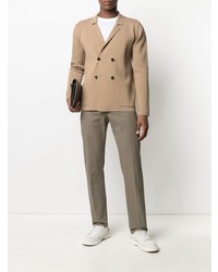 Мужской светло-коричневый двубортный пиджак от Roberto Collina