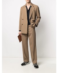 Мужской светло-коричневый двубортный пиджак от Auralee