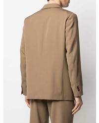 Мужской светло-коричневый двубортный пиджак от Auralee