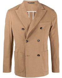 Мужской светло-коричневый двубортный пиджак от Tonello
