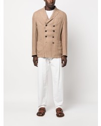 Мужской светло-коричневый двубортный пиджак от The Gigi