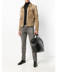 Мужской светло-коричневый замшевый бомбер от Tom Ford