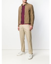 Мужской светло-коричневый замшевый бомбер от Orciani