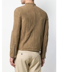 Мужской светло-коричневый замшевый бомбер от Orciani