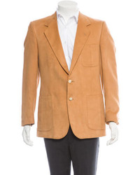 Светло-коричневый замшевый пиджак