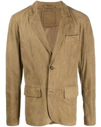 Мужской светло-коричневый замшевый пиджак от Desa 1972