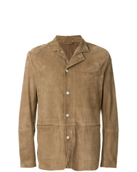 Мужской светло-коричневый замшевый пиджак от Eleventy