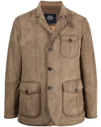 Мужской светло-коричневый замшевый пиджак от Man On The Boon.
