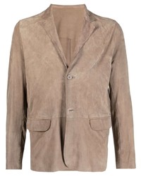 Мужской светло-коричневый замшевый пиджак от S.W.O.R.D 6.6.44