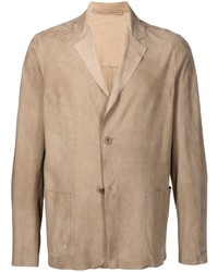 Мужской светло-коричневый замшевый пиджак от Salvatore Santoro