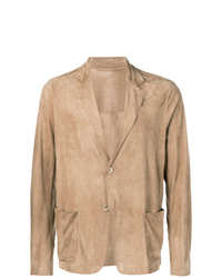 Мужской светло-коричневый замшевый пиджак от Salvatore Santoro