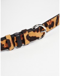 Женский светло-коричневый замшевый ремень с леопардовым принтом от Asos