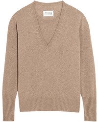 Женский светло-коричневый кашемировый свитер от Maison Margiela