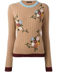 Женский светло-коричневый кашемировый свитер от Roberto Collina
