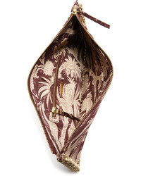 Светло-коричневый клатч из бисера с украшением от Zimmermann