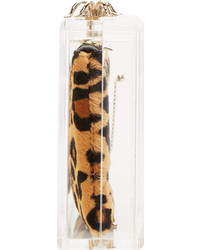 Светло-коричневый клатч с леопардовым принтом от Charlotte Olympia